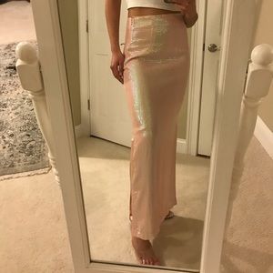 Made Fashion Week Impulse Pink Maxi Sequin Skirt